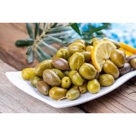 Green cracked olives
